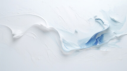 cyan and dark blue paint splash isolated on background, spatula pastel stroke in a white canvas