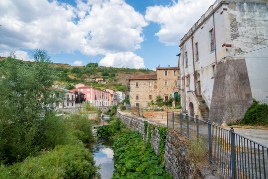 Views of the town of Pescina, L'Aquila, Abruzzo, Italy