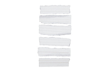 White paper ripped on white background, White note paper ripped.