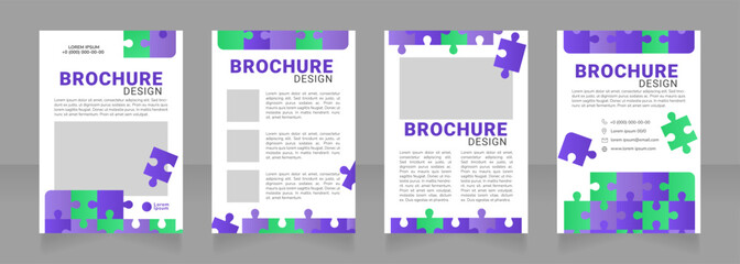 University education blank brochure design. Template set with copy space for text. Premade corporate reports collection. Editable 4 paper pages. Roboto Black, Roboto, Nunito Light fonts used