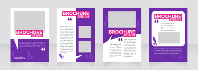 Farming process blank brochure design. Template set with copy space for text. Premade corporate reports collection. Editable 4 paper pages. Nunito ExtraBold, SemiBold, Regular fonts used