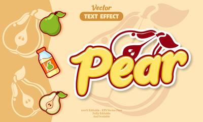 pear text effect with pear icon background