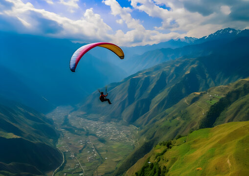 paraglider in the mountains