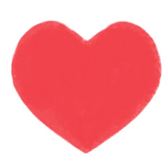 red heart isolated on white