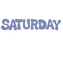 SATURDAY text banner cute decoration typography groovy