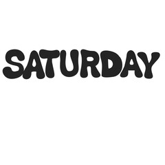 SATURDAY text banner cute decoration typography groovy