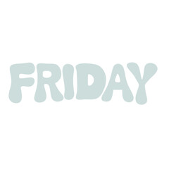 FRIDAY text banner cute decoration typography groovy