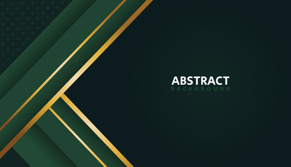 Obraz premium green and abstract background with gold line for presentation, banner and cover