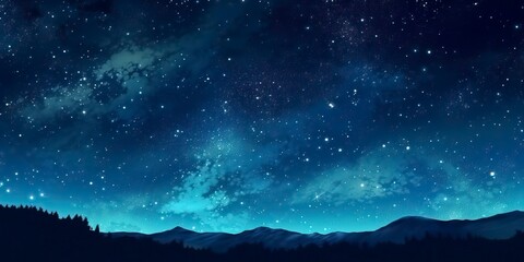 Fototapeta premium A background adorned with a mesmerizing array of stars in the night sky. Illustration. Generative AI