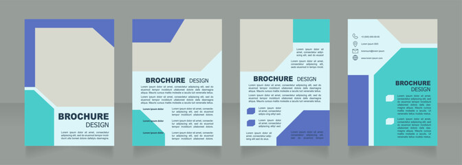 Virtual reality usage in therapeutical programs blank brochure design. Template set with copy space for text. Premade corporate reports collection. Editable 4 paper pages. Arial font used