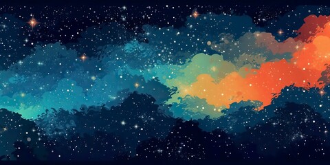 Fototapeta na wymiar A background adorned with a mesmerizing array of stars in the night sky. Illustration. Generative AI