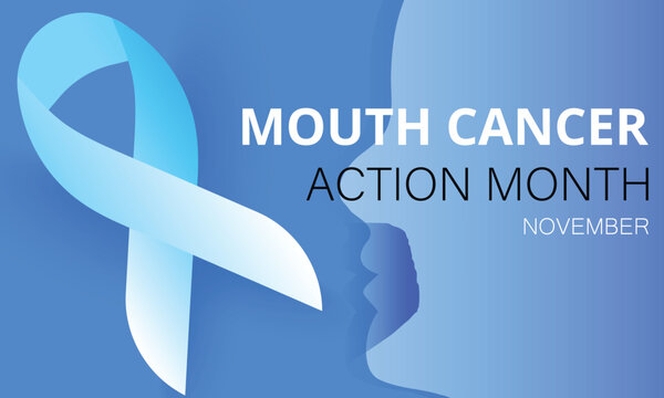 Mouth Cancer action month. background, banner, card, poster, template. Vector illustration.