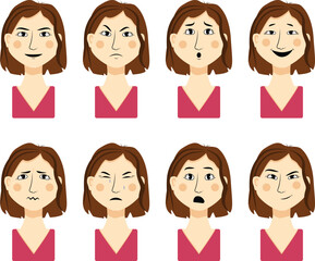 character with different emotions