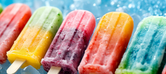 Colorful summer popsicles.