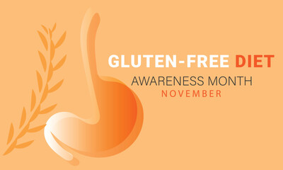 Gluten-Free Diet Awareness Month. background, banner, card, poster, template. Vector illustration.