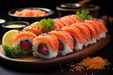 Sushi Asian food. Generative AI