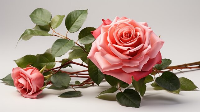 Close up of blooming roses flowers. Generative AI