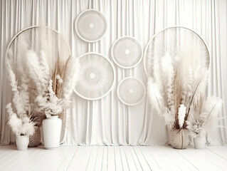 white vintage interior,White Bohemian,Dreamcatcher, White Feather, White Simple Aesthetics