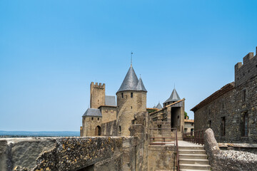 Fototapeta na wymiar Fortress of Carcassonne in France