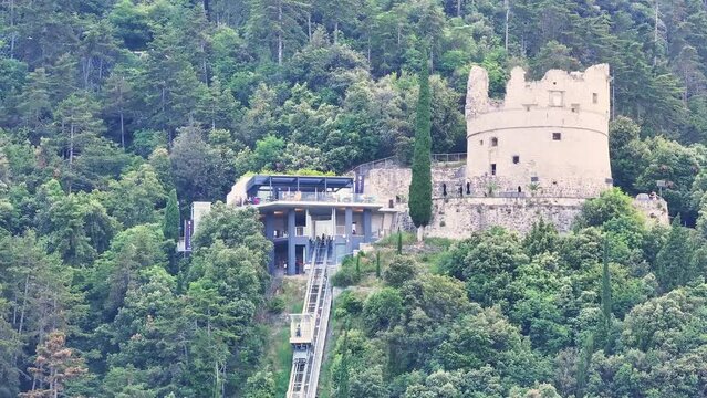 Castle ruins of Bastione di Riva at Mount Roccetta Italy 