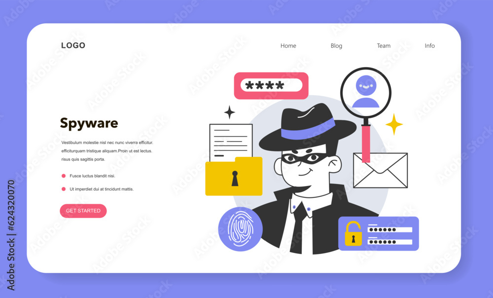 Canvas Prints spyware or adware web banner or landing page. dangerous malware