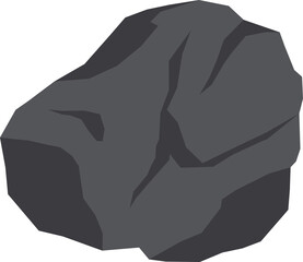 Black coal specimen. Sedimentary rock illustration.