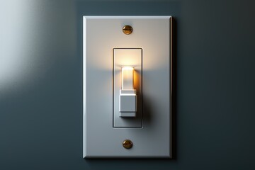 White light switch with button. Generative AI