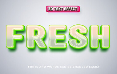 Fresh 3d editable text effect style