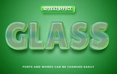 Glass 3d editable text effect style