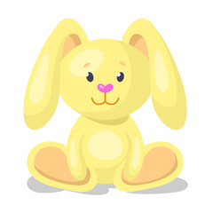 Bunny plush toy vector design element. Abstract customizable symbol for infographic with blank copy space. Editable shape for instructional graphics. Visual data presentation component