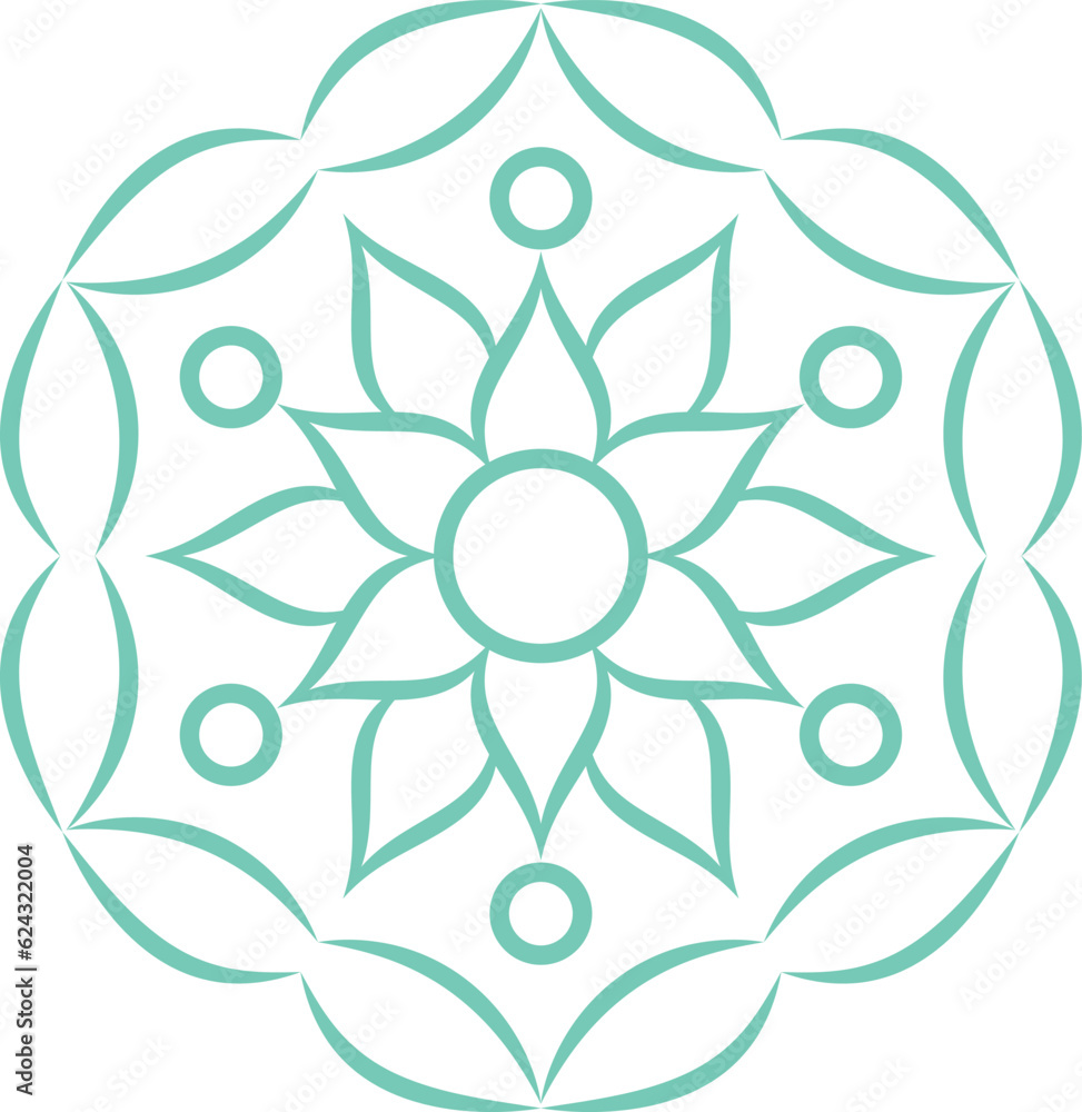 Poster mandala symbol brochure element design. spiritual circle. vector illustration with empty copy space 