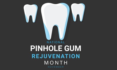 National Pinhole Gum Rejuvenation Month. background, banner, card, poster, template. Vector illustration.