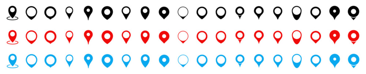 Pin icons.Location icons. map pin icons set .Vector
