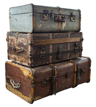 Stack of old suitcases
