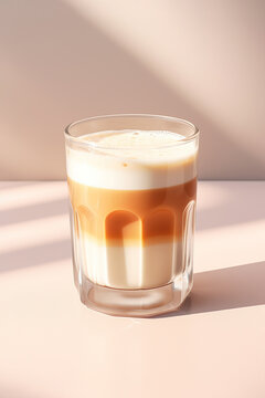 A cup of creamy, foamy milk, invitingly glistening in the light, is the perfect way to start a cozy morning