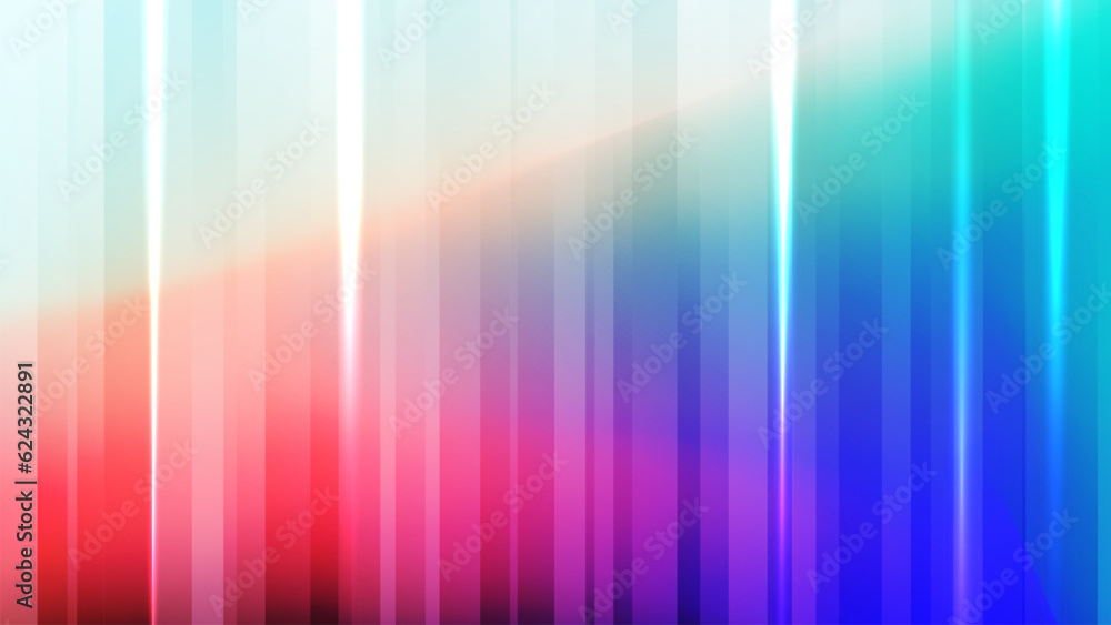 Poster Abstract blurred background with vertical dynamic lines. Futuristic vibrant color gradient banner for creative graphic design. Vector illustration.