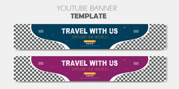 Travel And Tourism Youtube Banner Template Design