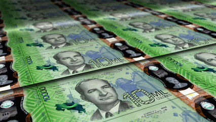 Costa Rica Colon note money printing concept 3d illustration