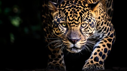 Jaguar with a black background Generative AI
