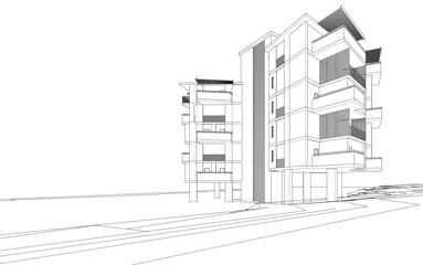 Fototapeta premium sketch of building