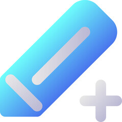 Obraz premium Pencil and plus pixel perfect flat gradient two-color ui icon. Create new drawing. Editing. Simple filled pictogram. GUI, UX design for mobile application. Vector isolated RGB illustration