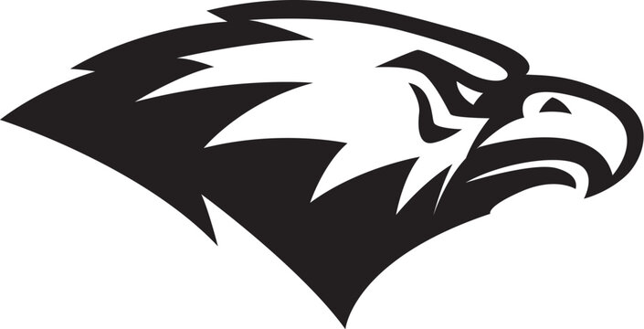 Eagle head. Sport team or club mascot.  Design element for logo, label, emblem, sign. Vector illustration.