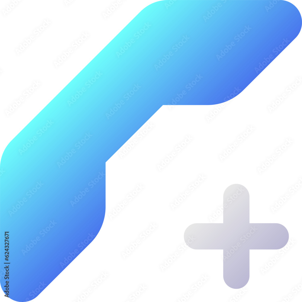 Poster add new contact pixel perfect flat gradient two-color ui icon. group call. telephone receiver and pl