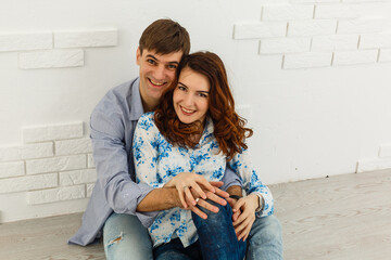 Close up photo of cheerful excited glad careless happy with toothy beaming smile brunette...