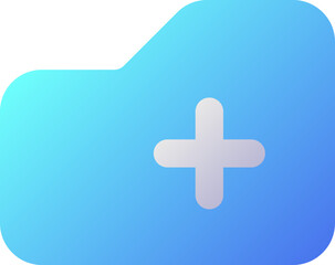 Obraz premium Add to folder pixel perfect flat gradient two-color ui icon. Upload digital data. Computer storage. Simple filled pictogram. GUI, UX design for mobile application. Vector isolated RGB illustration