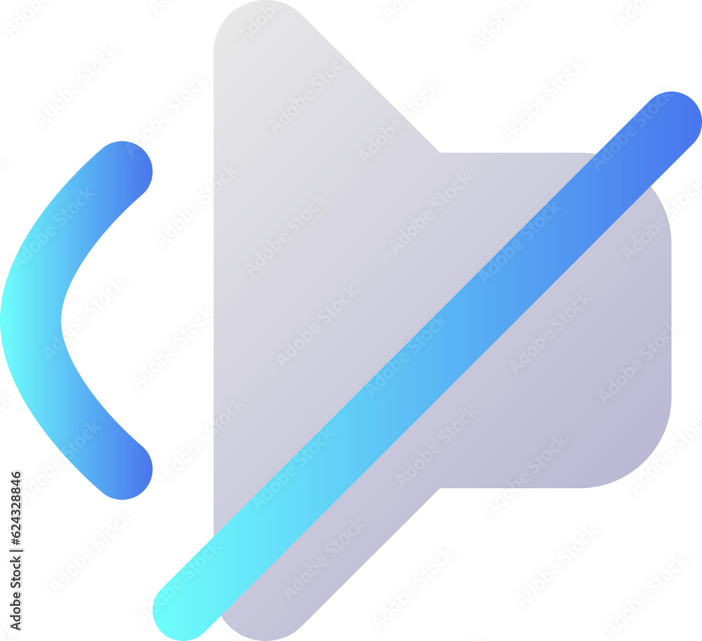 Poster mute sound pixel perfect flat gradient two-color ui icon. silent mode. smartphone ringtone off. simp