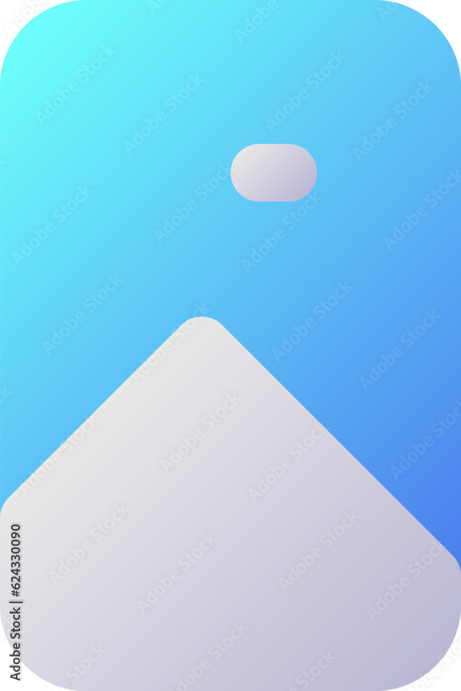 Sticker Vertical picture pixel perfect flat gradient two-color ui icon. Multimedia. Photo and video format. Simple filled pictogram. GUI, UX design for mobile application. Vector isolated RGB illustration