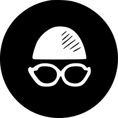 Swimming hat and glasses vector icon. filled flat sign for mobile sign, symbol, vector, art