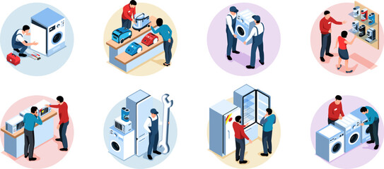 Household Appliances Round Compositions