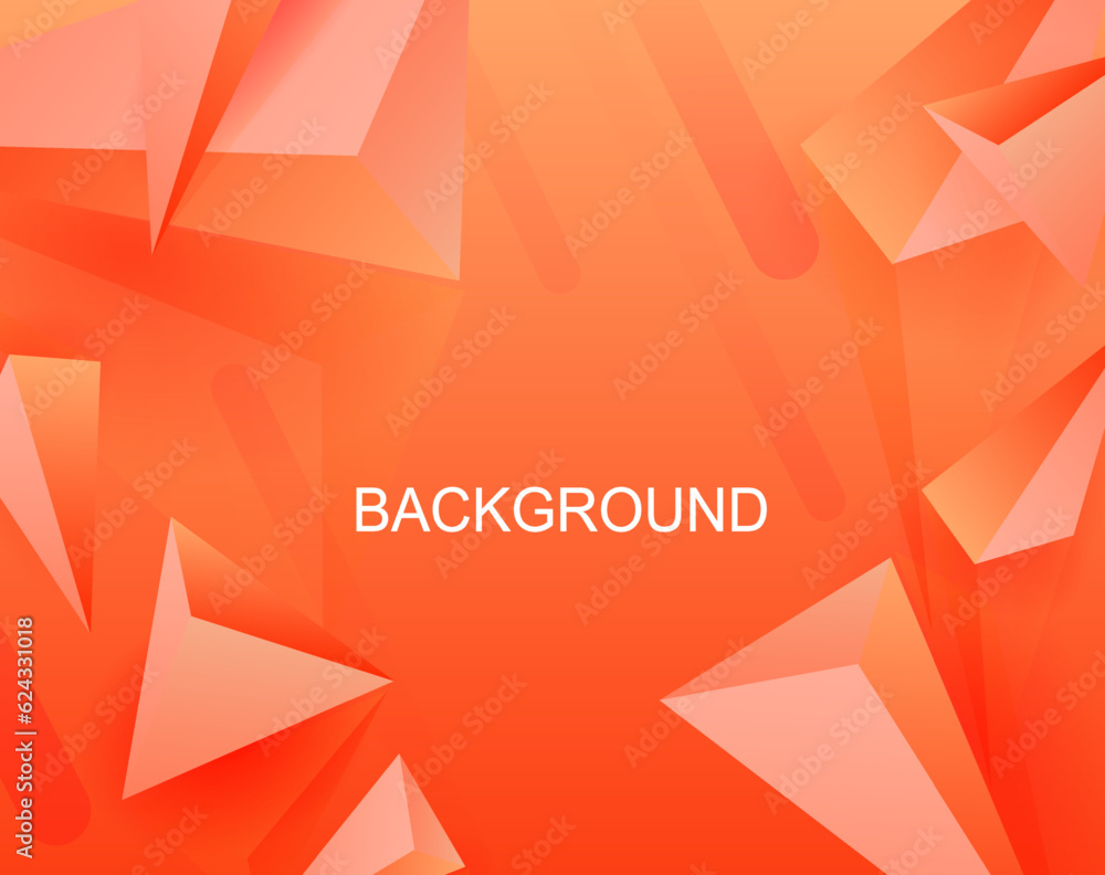 Canvas Prints orange composition with gradient, set of yellow triangles
